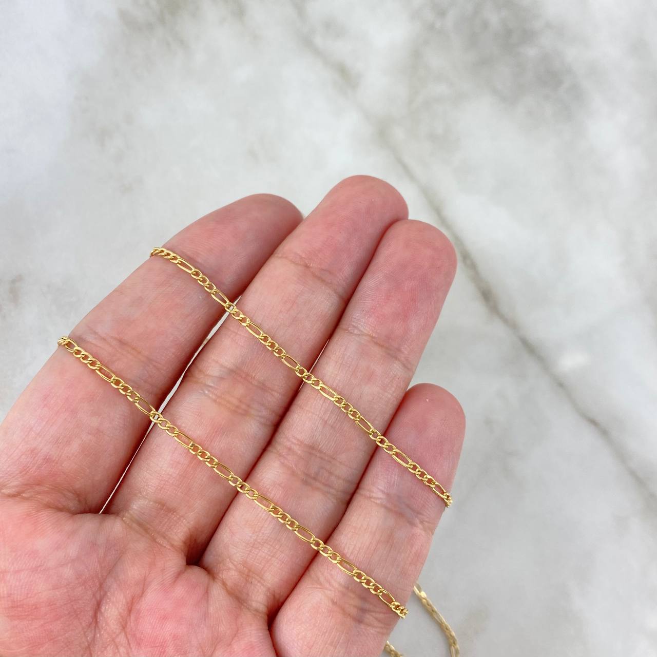Figaro Chain 1.3gr / 45cm / 1.6mm Yellow Gold +1 18K ©