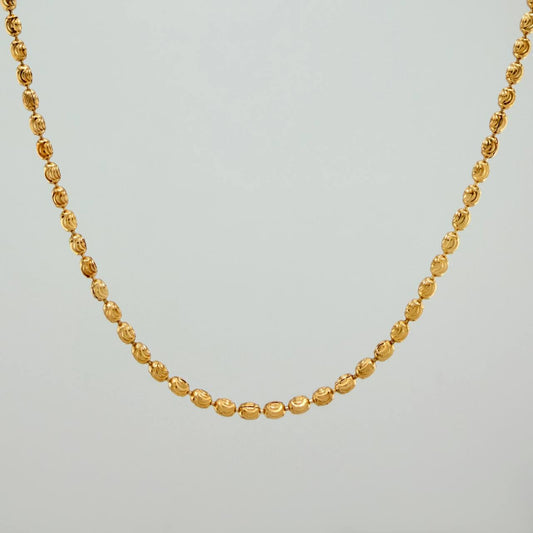 Cadena Militar Media Luna 7.7gr / 24 in / 2mm Oro Amarillo +3 18K &