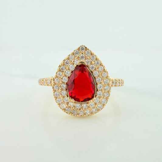 Halo Drop Ring 2.45gr / T5 3/4 / Yellow Gold 18K %