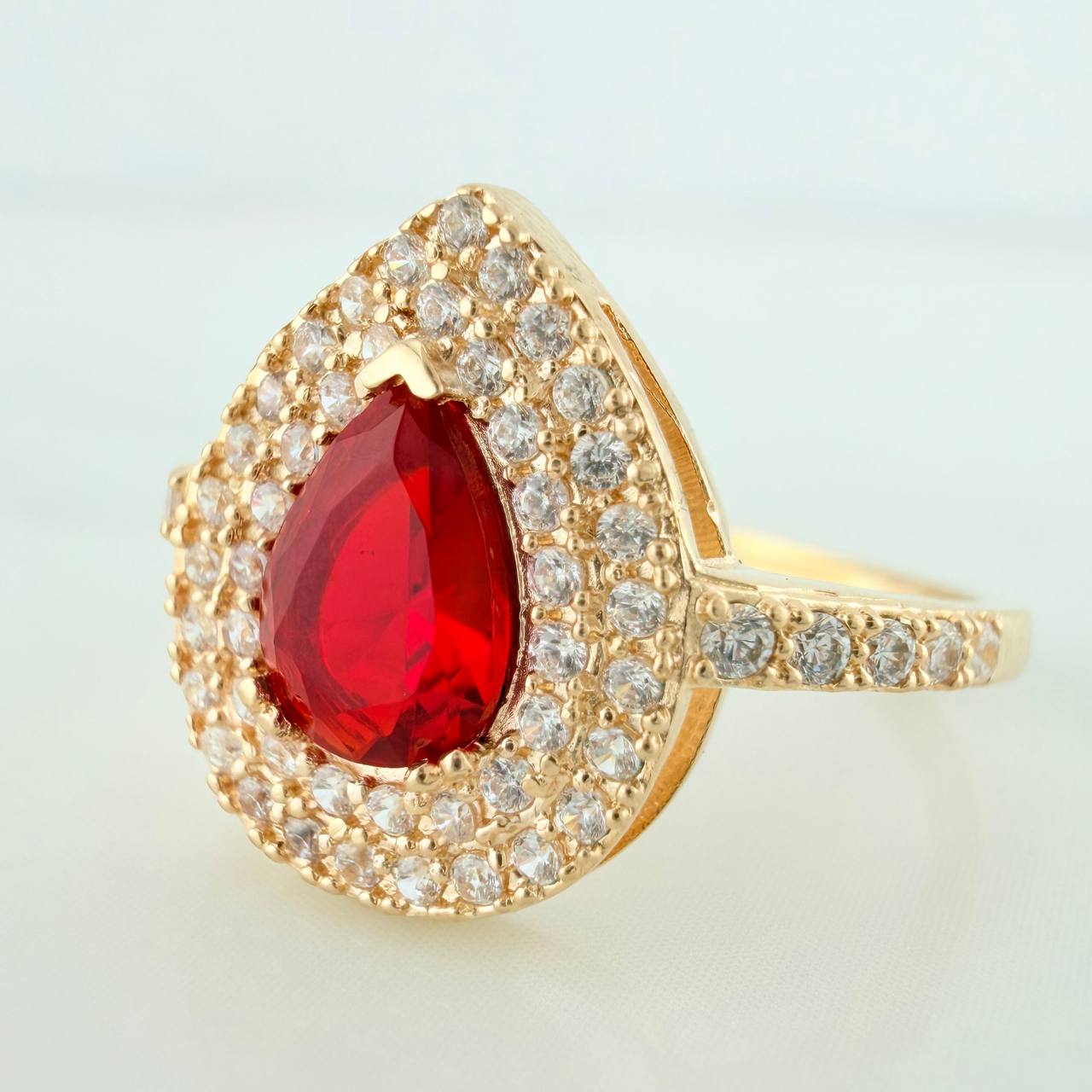 Anillo Halo Gota 2.45gr / T5 3/4 / Oro Amarillo 18K %