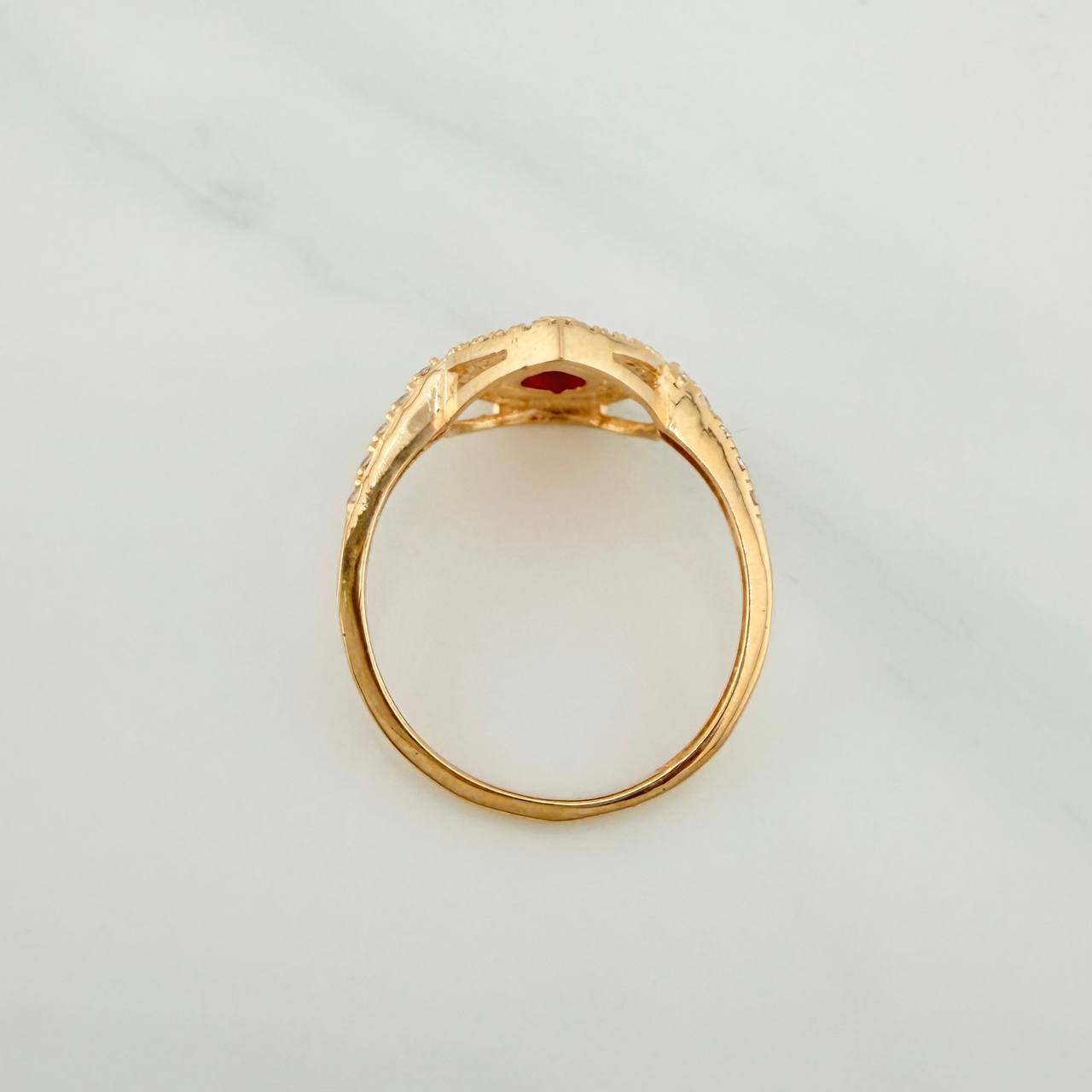 Anillo Halo Gota 2.45gr / T5 3/4 / Oro Amarillo 18K %