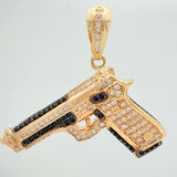 Dije Pistola 10.95gr / 1 1/2 in / Dos Oros Negro Amarillo 18K $
