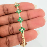 Pulso Flores 11.9gr / 7 in / 7.7mm Oro Amarillo Nac.Esp. 18K %