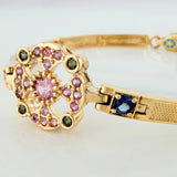 Pulso Amuleto Floral 13.35gr / 7 in / 4mm Oro Amarillo Nac.Esp. 18K &