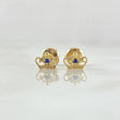 Topos Corona Real 0.7gr / 1cm / Circones Azules Oro Amarillo 18K *
