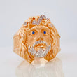 Anillo Rostro Cristo 9.95g / T10 1/4 Dos Oros Blanco Rosa 18K
