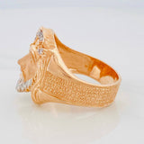 Anillo Rostro Cristo 9.95g / T10 1/4 Dos Oros Blanco Rosa 18K