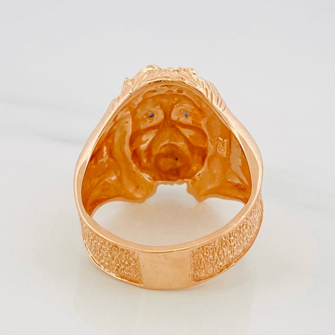 Anillo Rostro Cristo 9.95g / T10 1/4 Dos Oros Blanco Rosa 18K