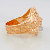 Anillo Rostro Cristo 9.95g / T10 1/4 Dos Oros Blanco Rosa 18K