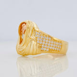 Christ Face Ring 8.15g / Size 9 1/4 Three Golds 18K