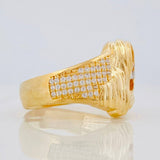 Christ Face Ring 8.15g / Size 9 1/4 Three Golds 18K
