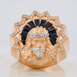 Anillo Rostro Cristo 11.8g / T11 1/4 Dos Oros Blanco Rosa 18K