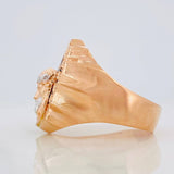 Anillo Rostro Cristo 11.8g / T11 1/4 Dos Oros Blanco Rosa 18K