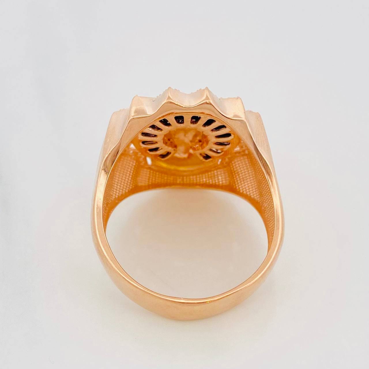 Anillo Rostro Cristo 11.8g / T11 1/4 Dos Oros Blanco Rosa 18K