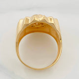 Anillo Rostro Cristo 10.75g / T11 1/2 Dos Oros Amarillo Blanco 18K