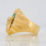 Anillo Rostro Cristo 10.75g / T11 1/2 Dos Oros Amarillo Blanco 18K