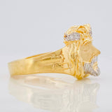 Christ Face Ring 6.7g / Size 9 1/2 Two-Tone Yellow and White Gold 18K