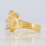 Christ Face Ring 6.7g / Size 9 1/2 Two-Tone Yellow and White Gold 18K