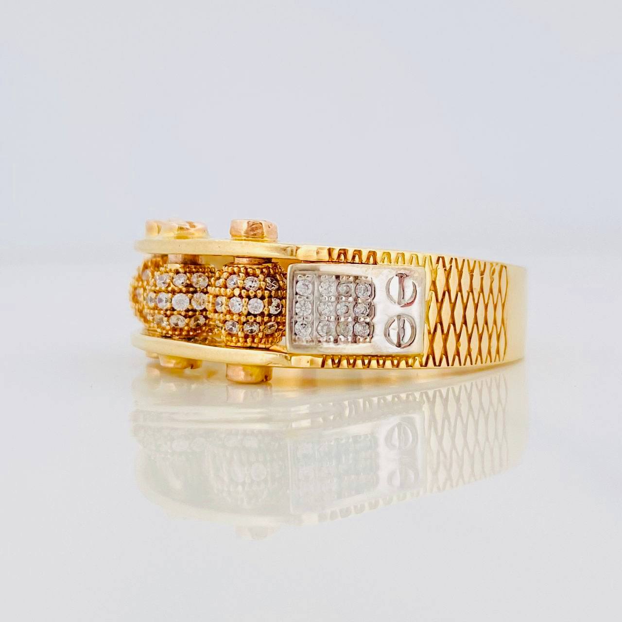 Fire Beads Ring 12.3g / T11 Three Golds 18K
