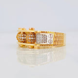 Fire Beads Ring 12.3g / T11 Three Golds 18K