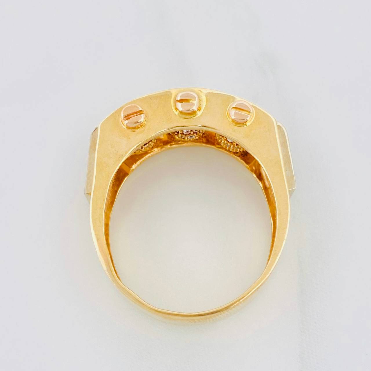 Fire Beads Ring 12.3g / T11 Three Golds 18K