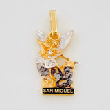 Pendant San Miguel Arcangel 1.75g / 3/4 in Three Golds 18K