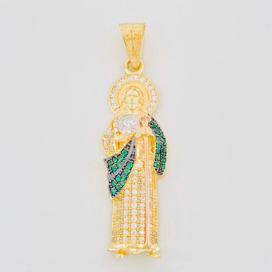 Pendant San Judas 5.5g / 1 3/4 in Three Golds 18K