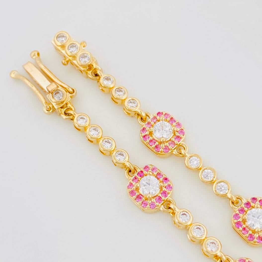 Pulso Halo Tennis 9.55g / 7 1/2 in / 2.72mm Oro Amarillo 18K