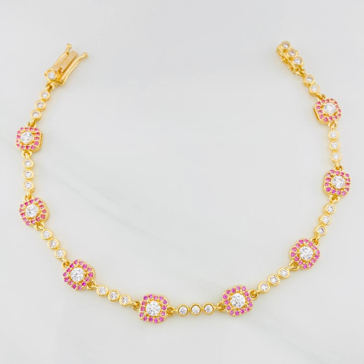 Bracelet Halo Tennis 9.55g / 7 1/4 in / 2.72mm Yellow Gold 18K