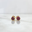 Topos Bisel 0.7gr / 5mm Circon Fucsia Oro Amarillo