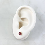 Topos Bisel 0.7gr / 5mm Circon Fucsia Oro Amarillo