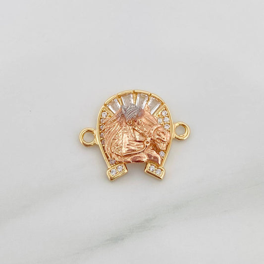Charm Horseshoe 2.4 g / 3/4 in Three Golds 18K