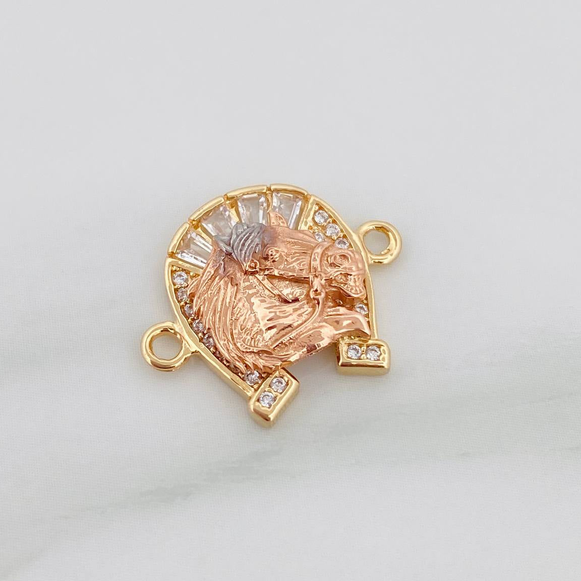 Herraje Herradura Caballo 2.1 g / 3/4 in Tres Oros 18K