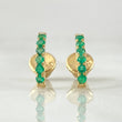 Curved Wave Stud Earrings Emeralds 25pts 0.85gr / 1cm / 18K Yellow Gold