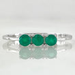 Trinity Emerald Ring 36pts 1.85gr / Size 7 1/2 / 18K White Gold