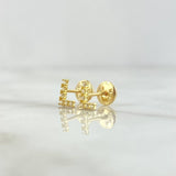 Stud Earrings Letter L 0.65gr / 6mm White Zirconia 18K Yellow Gold *