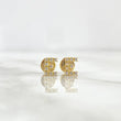 Stud Earrings Letter E 0.7gr / 6mm White Zirconia Yellow Gold