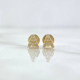 Topos Letra A 0.65gr / 6mm Circones Blancos Oro Amarillo 18K