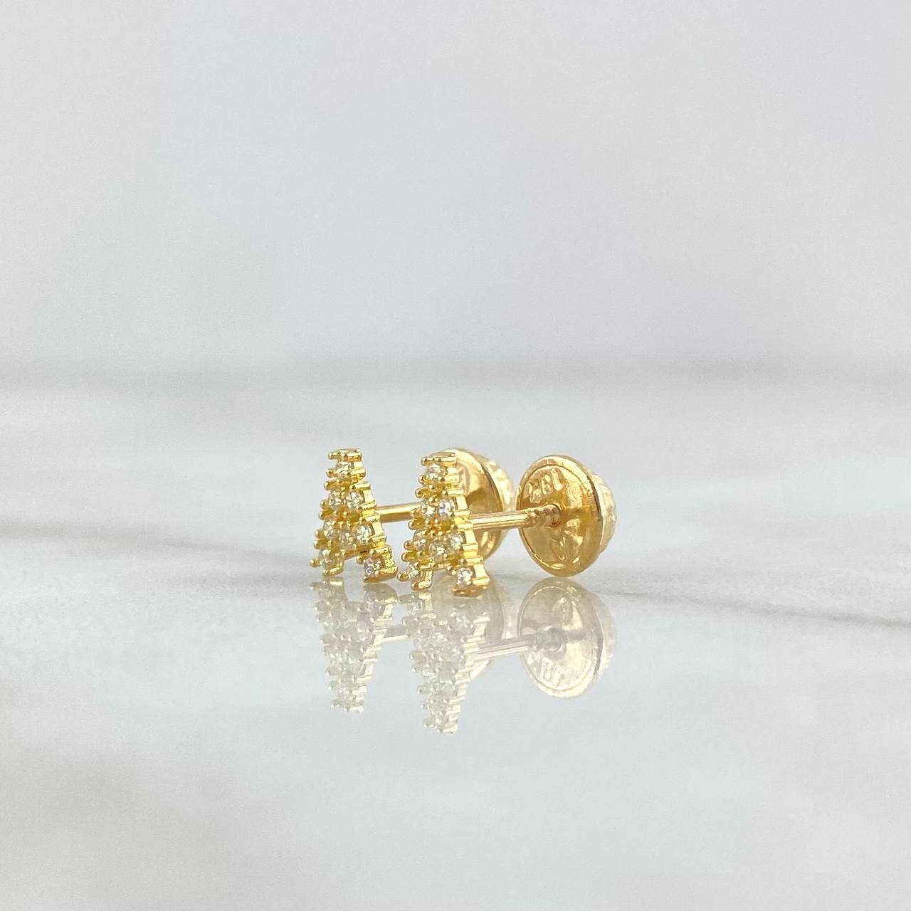 Topos Letra A 0.65gr / 6mm Circones Blancos Oro Amarillo 18K