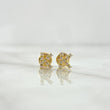 Stud Earrings Letter K 0.7gr / 6mm White Zircons 18K Yellow Gold *