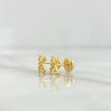 Topos Letra K 0.7gr / 6mm Circones Blancos Oro Amarillo 18K