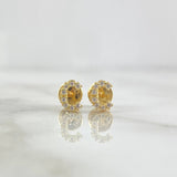 Topos Letra C 0.65gr / 6mm Circones Blancos Oro Amarillo 18K *