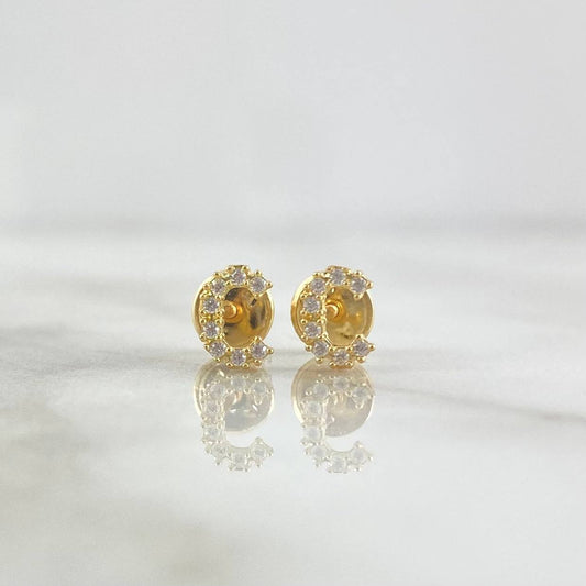Stud Earrings Letter C 0.75gr / 18K Gold ©