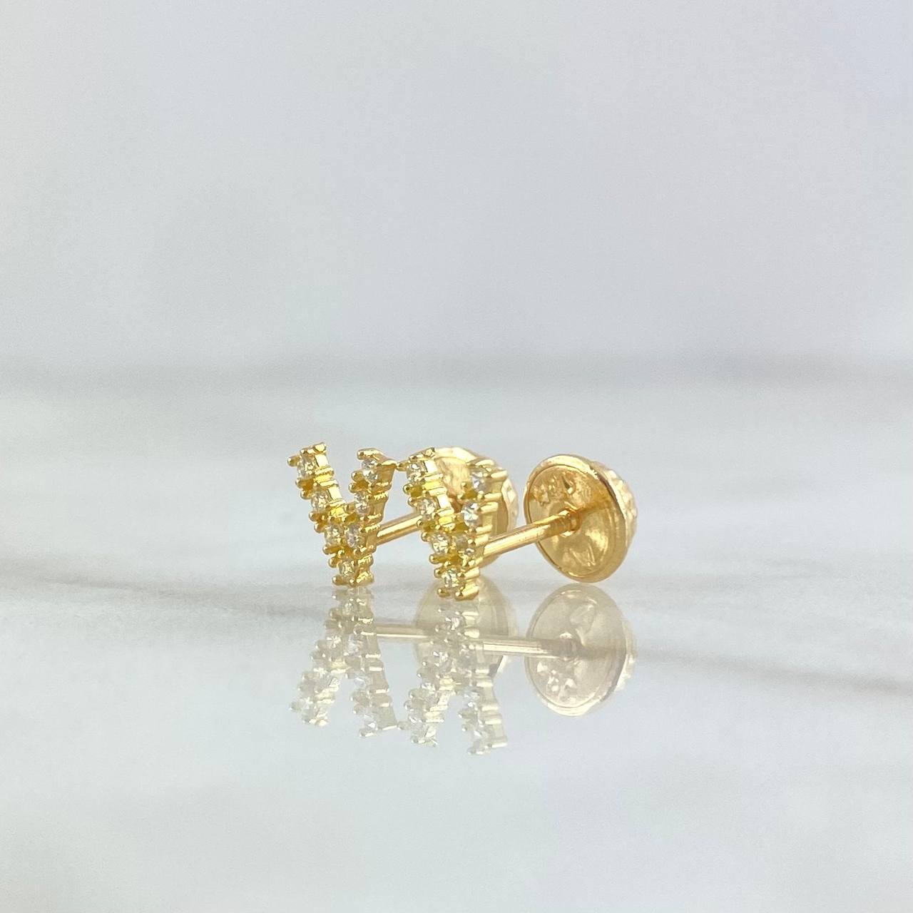 Topos Letra V 0.8gr / Oro Amarillo 18K ©
