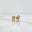 Stud Earrings Letter P 0.65gr / 6mm White Zircons Yellow Gold