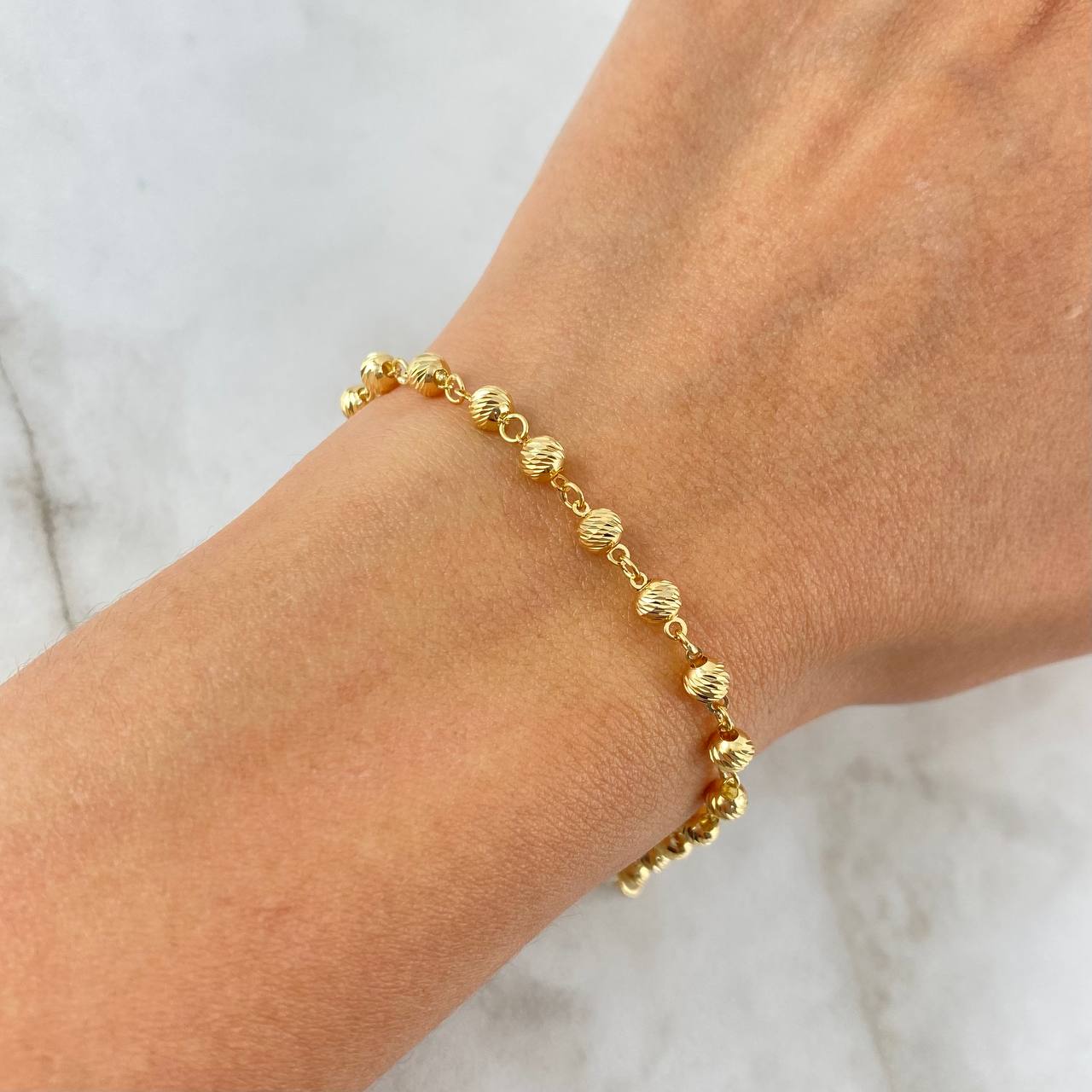 Bracelet Bracelet 4.55gr / 20cm / 4mm Diamond Cut 18K Yellow Gold