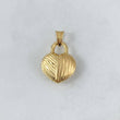 Pendant Striped Heart Lock 1.35gr / 2.4cm / Yellow Gold Stamped