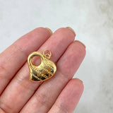 Pendant Heart Pierced 1.7gr / 2.5cm / Yellow Gold Stamped