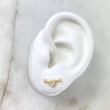 Stud Earrings Orion Belt 1.2gr / White Zircons Yellow Gold