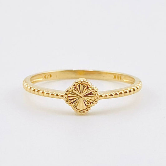 Anillo Trebol Dorado 1.55gr / T7 3/4 / Oro Amarillo Nac.Esp. 18K ©